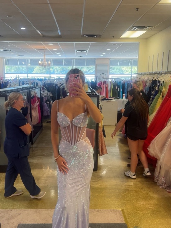 ellie wilde Dresses & Skirts - Iridescent lavender Sequin Mesh Evening Gown